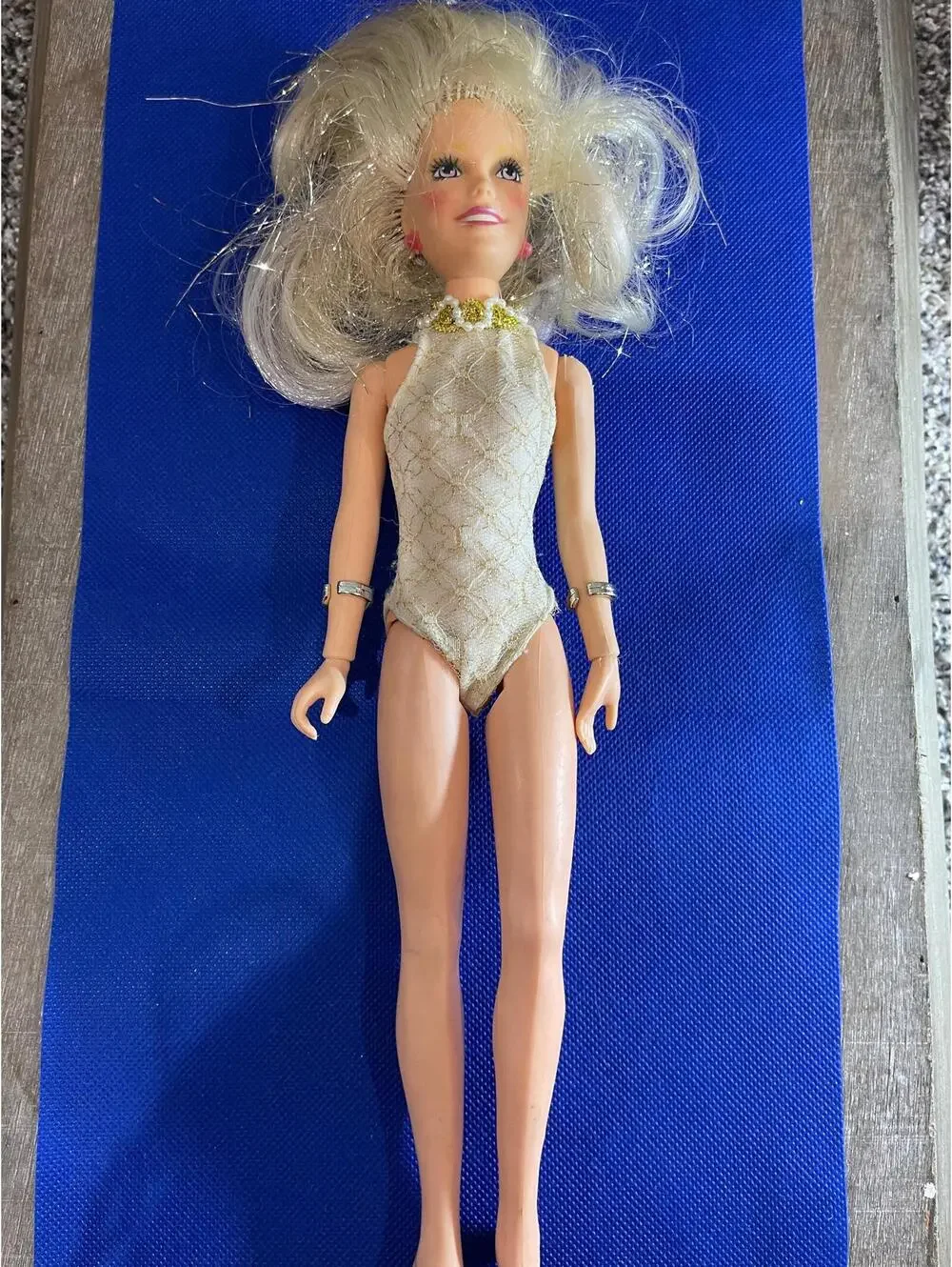 Vintage 1985 Hasbro Jem Doll: Glitter and Gold Jerrica, Collectible Toy